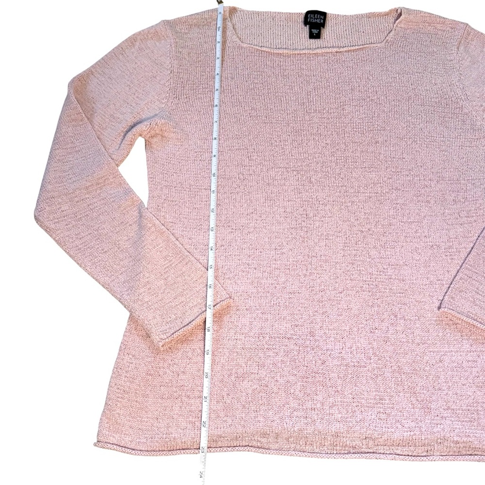 Eileen Fisher Long Sleeve Silk Blend Light Pink Top - Picture 8 of 9